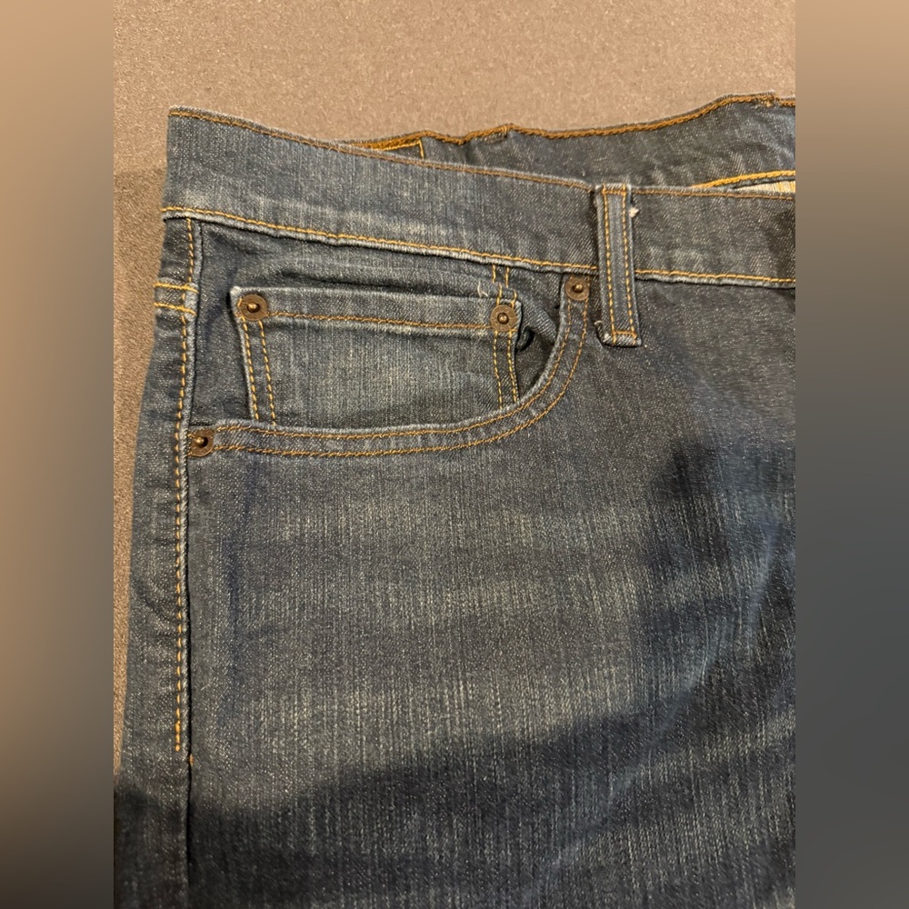Levi Strauss & Co Men’s Jeans W38 L25 Hemmed Dark Wash Denim - Picture 3 of 10